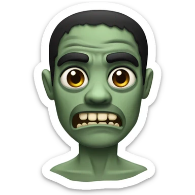 zumbi black hair and black eyes sticker