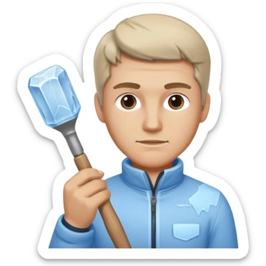 Sculptor with chisel & mallet,Ice Sculptors. sticker