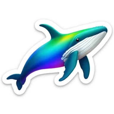 Rainbow color humpback whale sticker