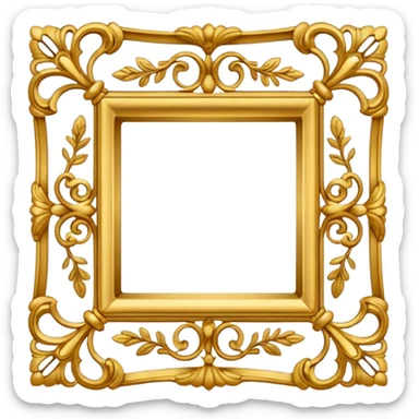 gold lace vintage square frame  sticker