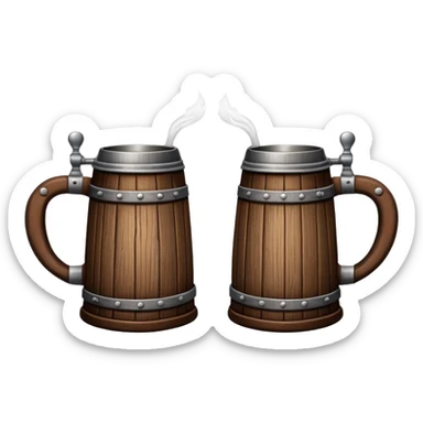 Two wooden tankard’s cheers  sticker