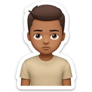 a pretty bratz dusky guy with half sleeved beige tshirt looking sleepy and bored sticker