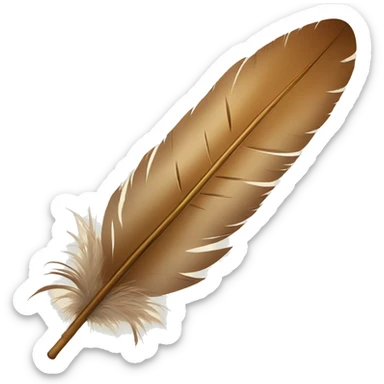 a feather quill and an open SCROLL sticker