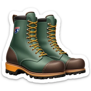 Cinematic Realistic image of a pair of AFL boots, showcasing detailed leather stitching and a rugged sole with fine cleat impressions, captured against a blurred stadium background with high-energy, dynamic lighting sticker