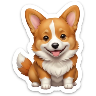 happy Corgi dog puppy  sticker