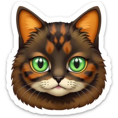 dark tortoiseshell cat pastel green eyes sticker