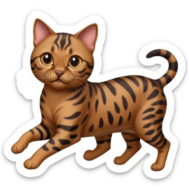 Cute dark bengal cat running sticker