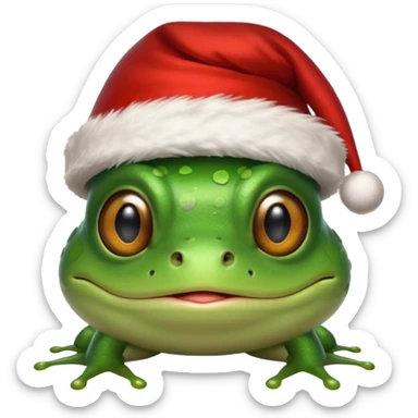Frog happy with a snata hat sticker