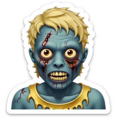 Quero um zumbi com a pele negra,com machucados no rosto (poucos) com dentes de ouro,com cabelos curtos ondulado, igual de iPhone  sticker