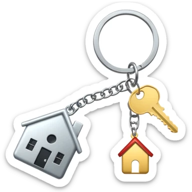key with home keychine sticker