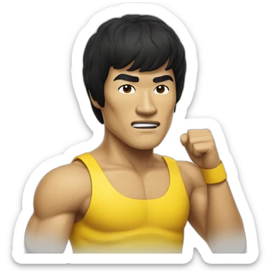 bruce lee in yellow sticker