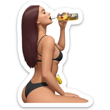 girl enjoying a drink moment sticker