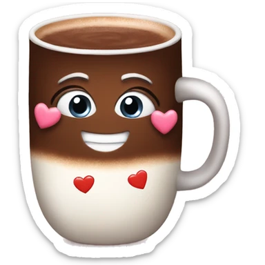 Hot coco with hearts sticker
