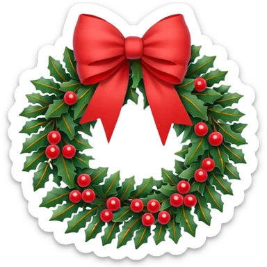 Christmas wreath sticker