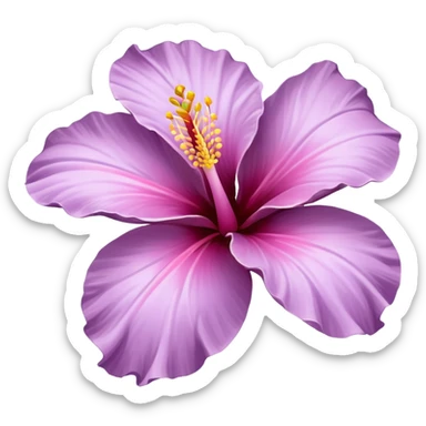 single lilac hibiscus blossom facing left in png form  sticker