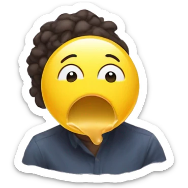 Yellow circle 🙄 blowing bubble gum sticker