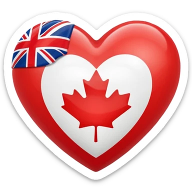 Corazon con banderas de Canadá  sticker