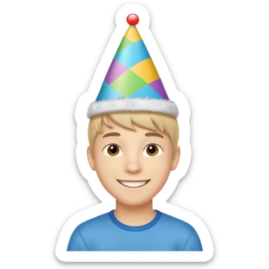Teen boy celebrating sticker