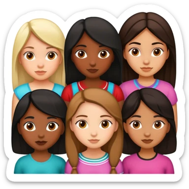 3 black girls one Mexican girl  sticker