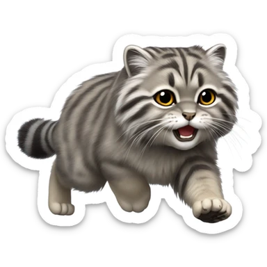 Pallas cat running sticker