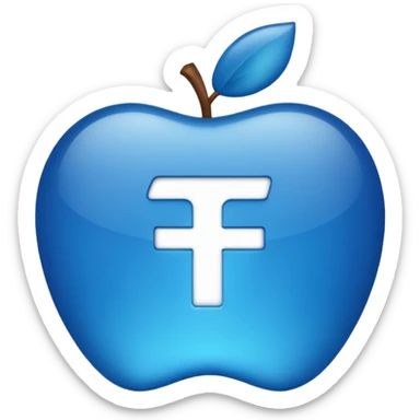 Create a yuan sign emoji in apple emoji style with blue color, no text, just the symbol. sticker