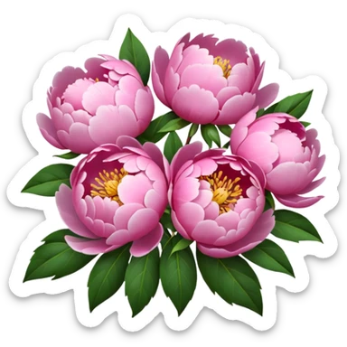 Peonies bouquet sticker