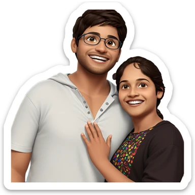 boys sharing a joyful moment sticker