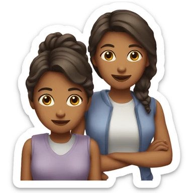 a girl and a mom set emoji sticker