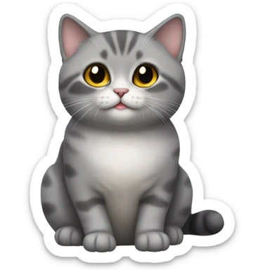 Gray munchkin cat sitting  sticker