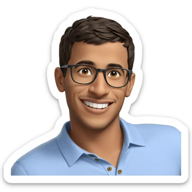 smiling boy in collared shirt sticker