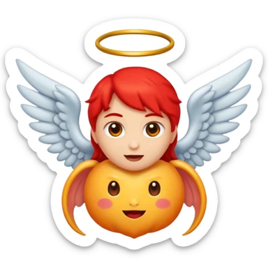 Créé un emojis d'un Ange et Demon s'entrelacent sticker