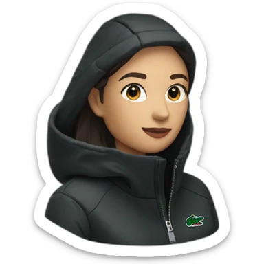 Lacoste latin two friends woman with black windbreaker sticker