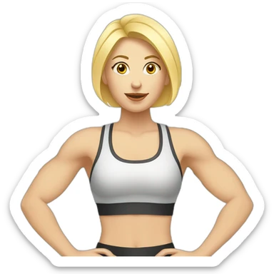 blond white skin woman in gym sticker