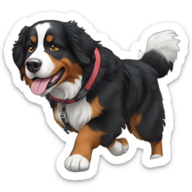 Bernese mountain dog hiking sledging sticker