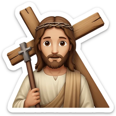 Jesus carrying the cross sticker