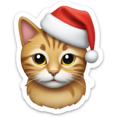 Cat with Santa hat sleeping  sticker