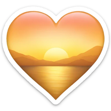 golden sunset colored heart sticker
