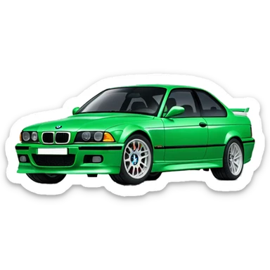 Green BMW e36 m3  sticker