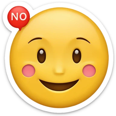 iPhone emoji with text message saying no sticker