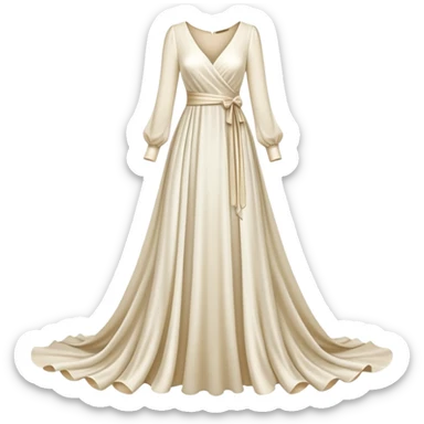 elegant dress with long sleeves sticker