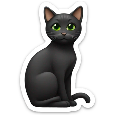 cat half black half brown with green eyes and a heart on the back sticker