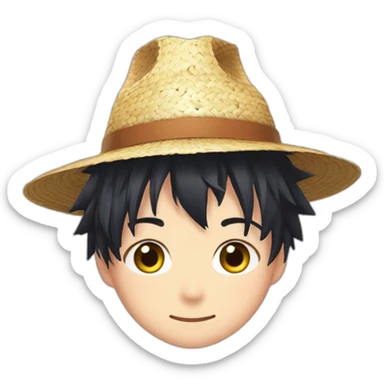 Hinata Shoyo dans Haikyu avec un chapeau de paille sticker