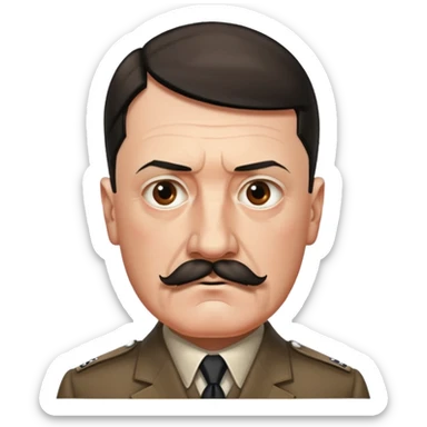 adolf hitler with an angular square mustache sticker