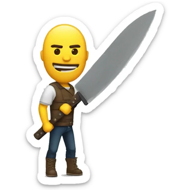 Persona Gigante con un machete sticker