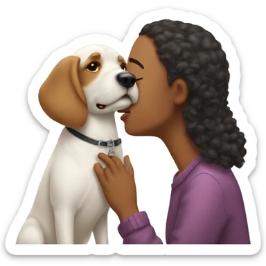 Dog kissing her owner sticker