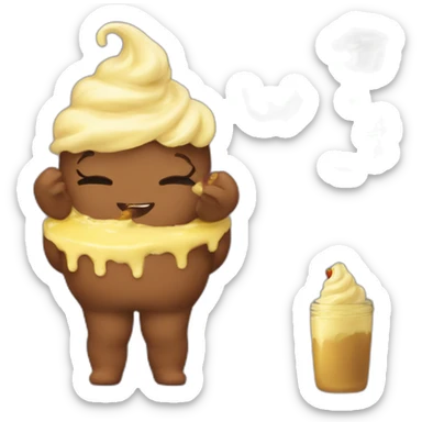 slim thicc with vanilla pudding on her face sticker