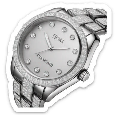 Diamond watch on wrist black skin color  sticker