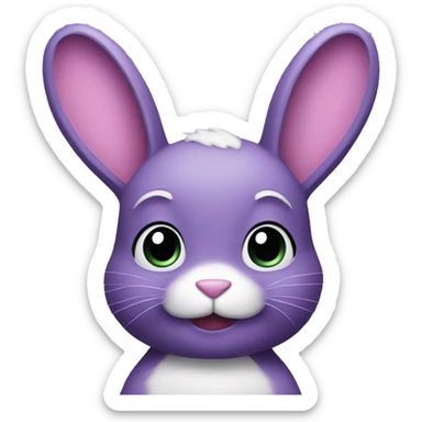 Purple bunny sticker