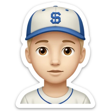 charming boy in baseball ugh cap sticker
