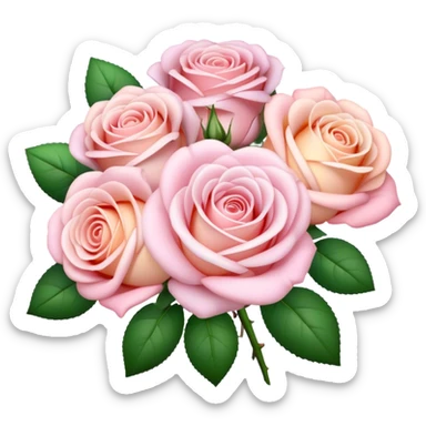 Pastel roses bouquet  sticker